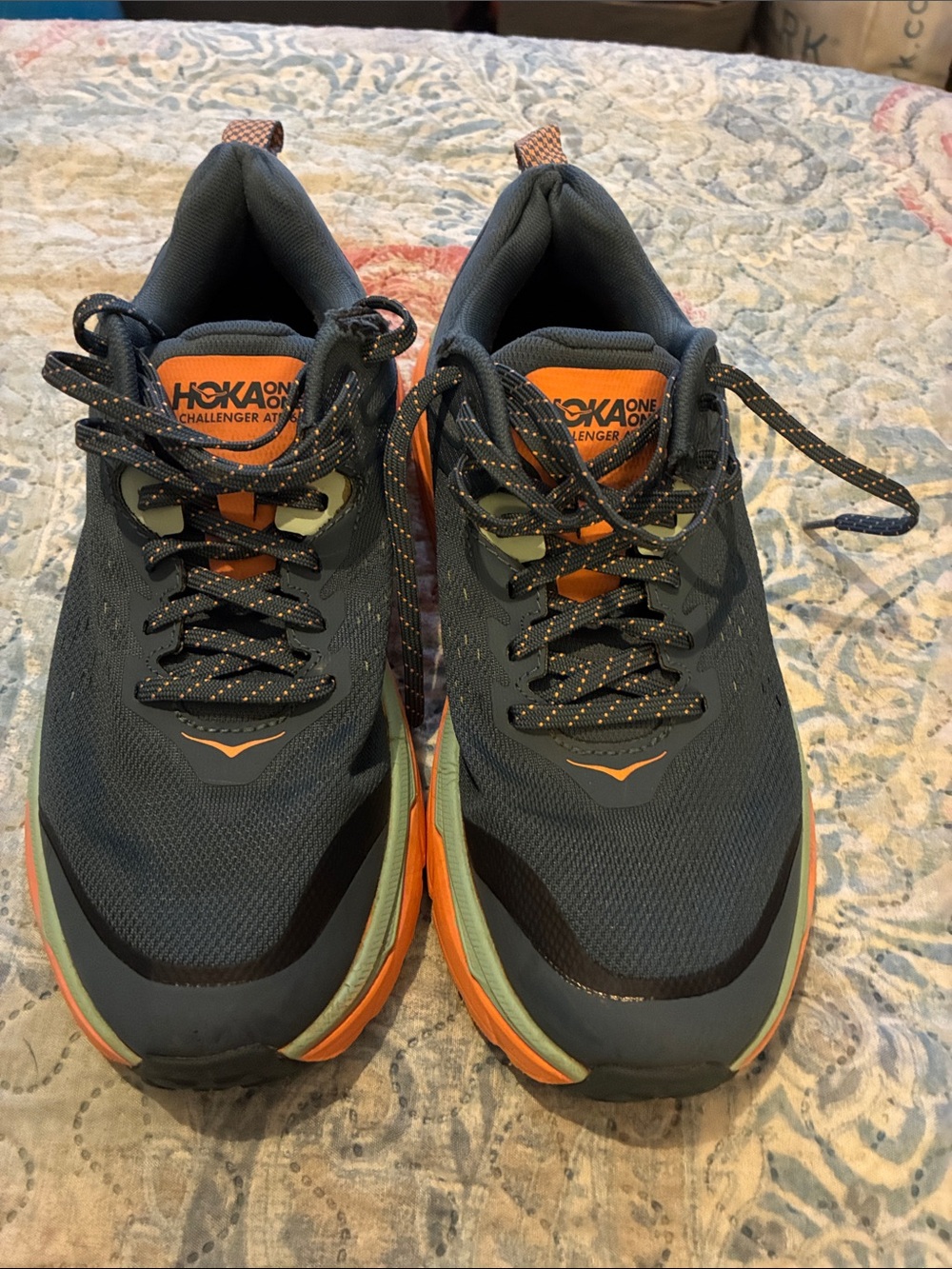 🎉SALE🎉HOKA One One Trail Running Shoes - Slate Blue, Orange & Mint